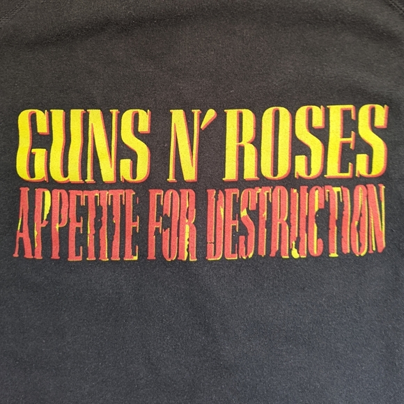 Guns N' Roses Graphic Distressed Cut-Out Sweatshirt, Black L NWT - Picture 6 of 7